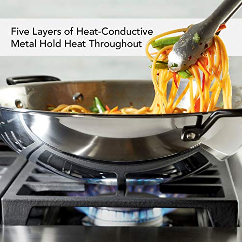 5 Ply Clad Stainless Steel Induction Wok
