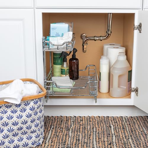Glidez 2‑Tier Multipurpose Chrome‑Plated Steel Pull‑Out (Undersink / 12.25" - Standard)