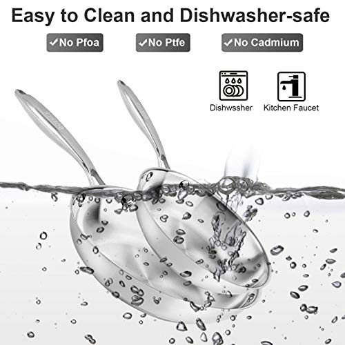 Tri Ply 304 Stainless Steel Frying Pan Set (8" & 10")