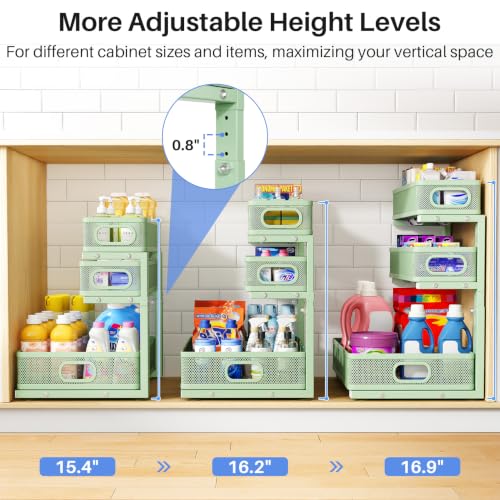 Under Sink Organizer (2-Pack / Green)