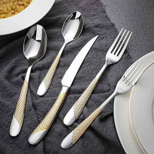 60 Piece Silverware Set Stainless Steel Flatware Sets for 12 (60 Count)