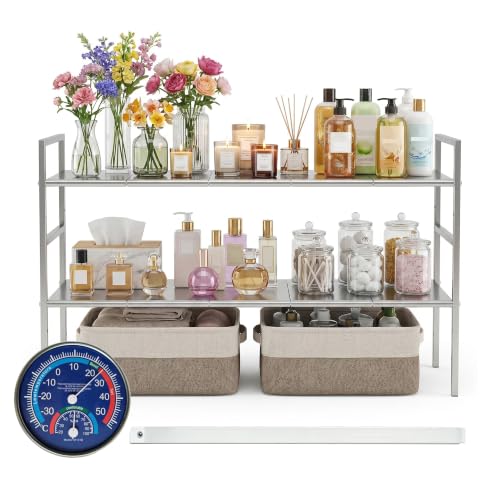 Under Sink Organizer 2 Tier Expandable bathroom Storage (10 panels)