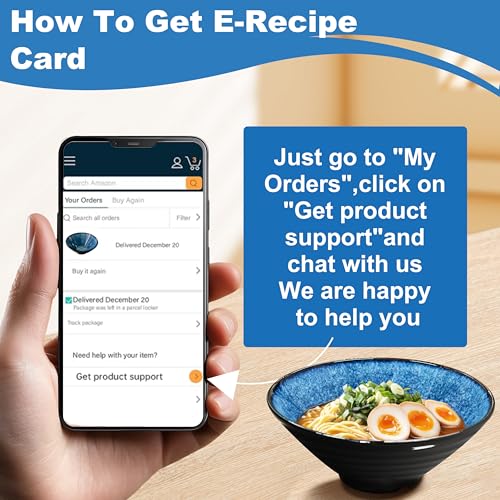 8 Inch 4 Sets Ceramic Ramen Bowl (A:Ocean Blue / 8 INCH 4 Set)