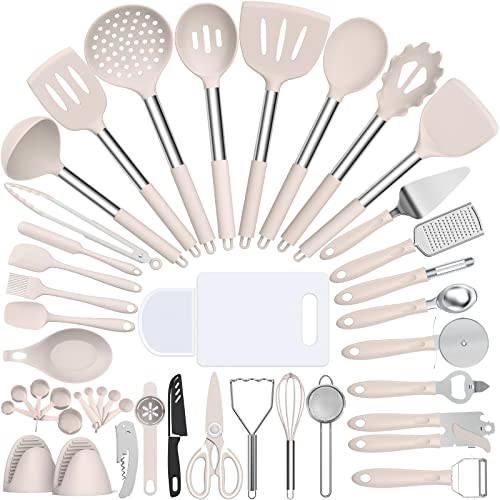 Silicone Cooking Utensil Set (Khaki)