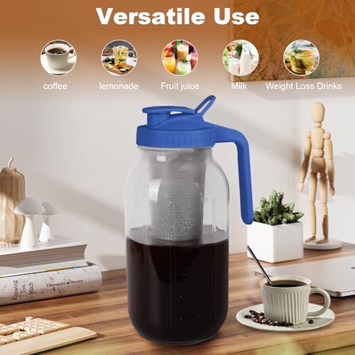 Cold Brew Coffee Maker (Blue / 64 Ounces)