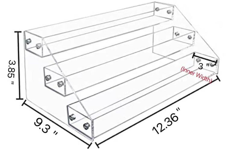 Wide Clear Acrylic Spice Rack for Countertops