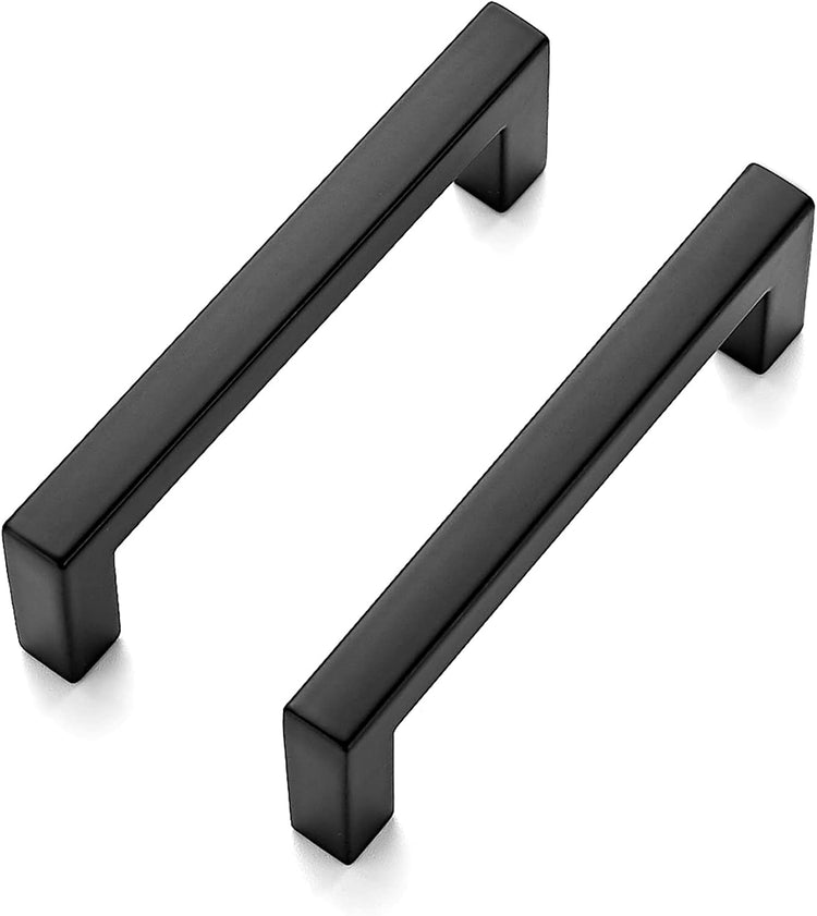 Ravinte 60 Pack 3 Inch Matte Black Square Bar Drawer Handles - Slim Black Cabinet Handles and Black Pulls for Kitchen Cabinet Hardware