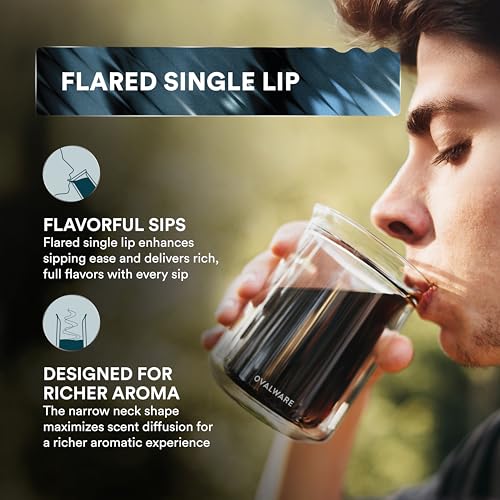 Double Wall Single Lip Insulated Glass Cup (11.8 Ounces)