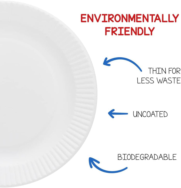 Hygloss Products Paper Plates - Uncoated White Plate - Use for Foodware, Events, Activities, Crafts Projects and More - Environmentally Friendly - Recyclable and Disposable - 6-Inches - 500 Pack