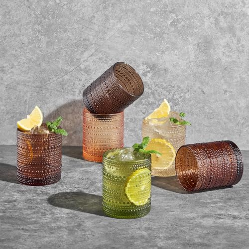 Hobnail Beaded Highball Drinking Tumbler Glasses