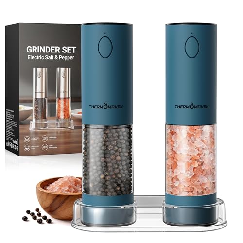 Electric Salt and Pepper Grinder Set (Large / Navy Blue)