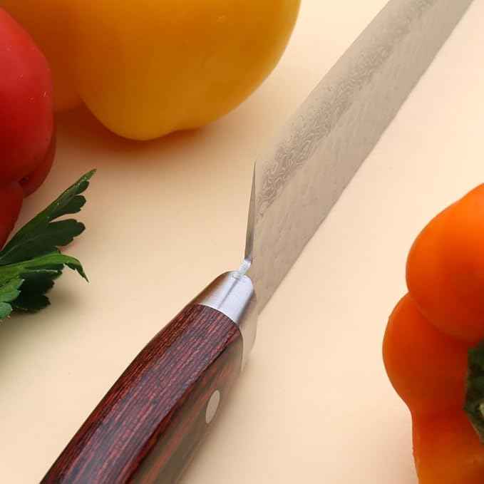 Yoshihiro VG10 16 Layer Hammered Damascus Gyuto Japanese Chefs Knife (9.5" (240mm))