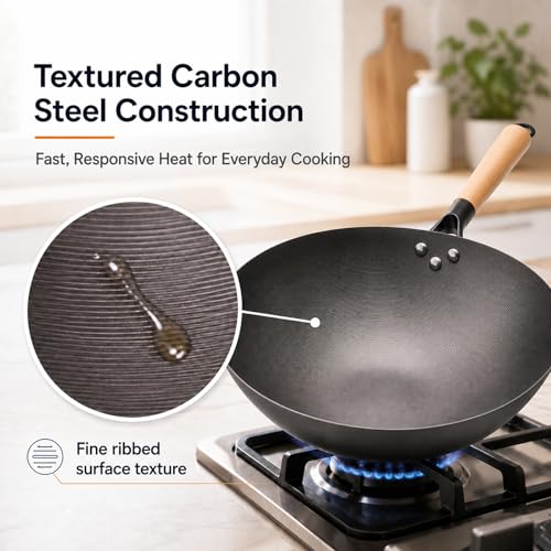 12.6" Carbon Steel Wok Pan (12.61 inch)