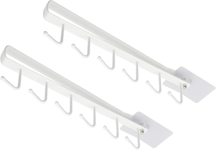 eywlwaar Mug Cups Cabinet Mug Hooks Kitchen Storage Hanging Hooks (2 Pack-White)