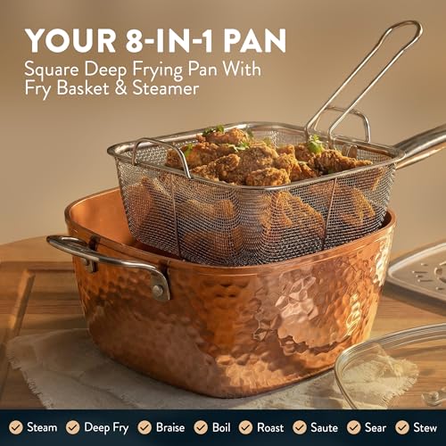 HAMMERED 20 Pc Pots and Pans Set Non Stick Ceramic Cookware (20 Count)