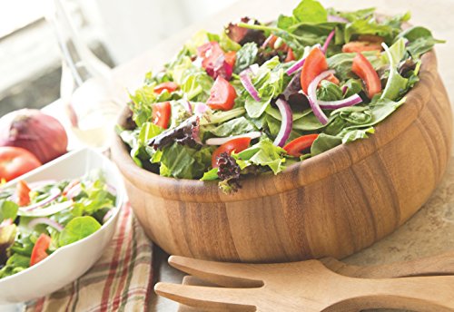 Acacia Wood Salad Bowl (12" Large Petaluma Salad Bowl)