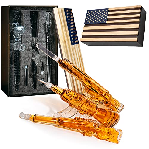 3 Gun Whiskey Decanters Set