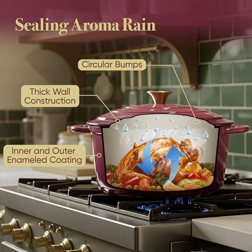 4.5 Quart Dutch Oven Pot with Lid (4.5 QT / Rose)