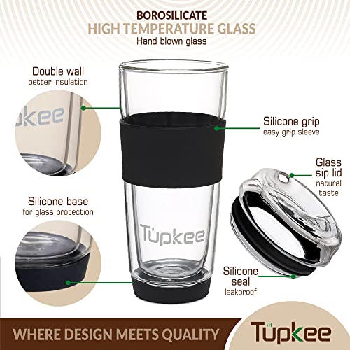 Double Wall Glass Tumbler (Black)