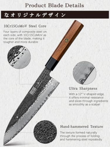 7 Pcs Knife Set with Magnetic Knife Block