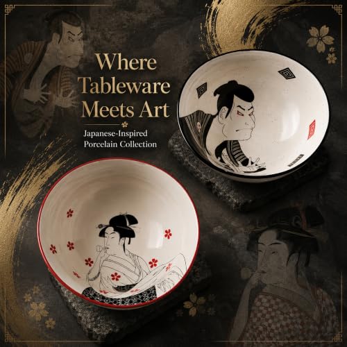 Ramen Bowl Set (Samurai & Geisha / 8 inch)