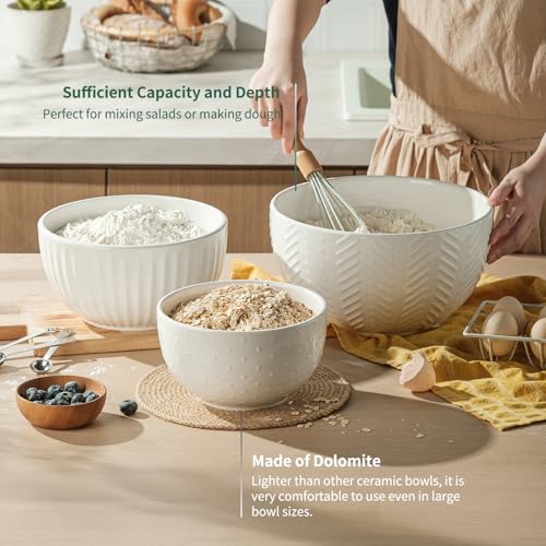 Ceramic Mixing Bowls Set (White)