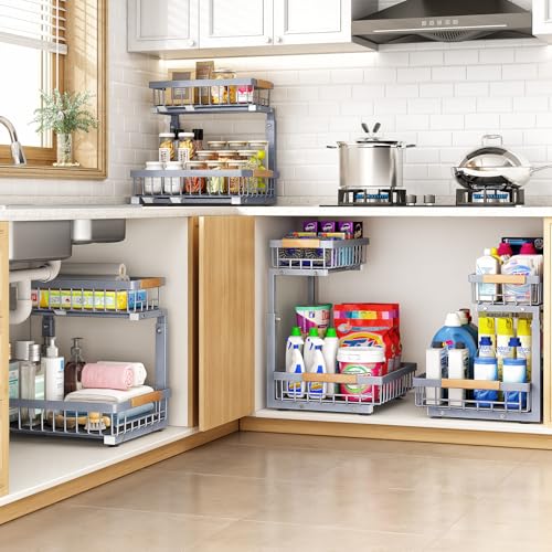 Under Sink Organizer (Large-1-Pack / Grey)