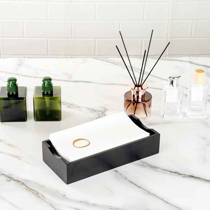 Luxenap 15.8 X 7.9 Inch Linen-Feel Guest Towels, 2000 Lettered Hand Towels - Gold Letter 'O', Sans Serif Font, White Paper Dinner Napkins, airlaid, For Restrooms And Tables