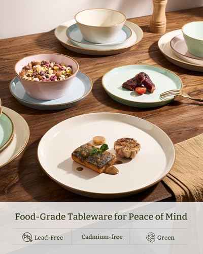 Saturn Stoneware Dishes Dinnerware Set for 8 (24 Count)