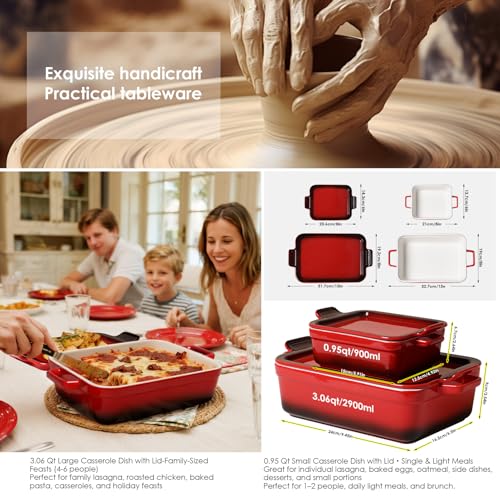 Ceramic Casserole Dish for Oven (6 Count)