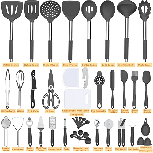 Silicone Cooking Utensil Set (Gray)
