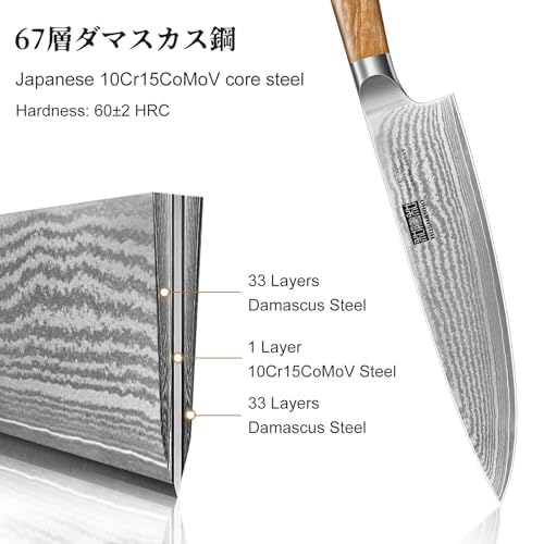 Damascus Kitchen Knife Set 5PCS (5 Count)