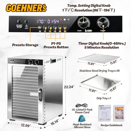 Commercial Food Dehydrator 18 Trays (18 Count)