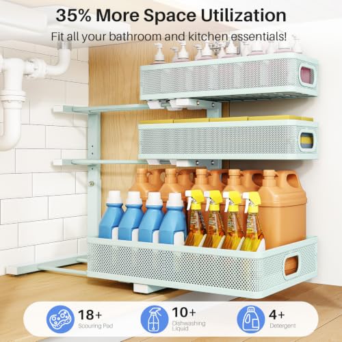 Under Sink Organizer (1-Pack / LightBlue)