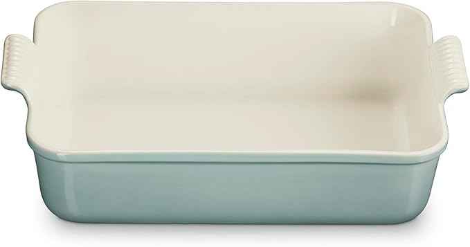 Le Creuset Stoneware Heritage Deep Rectangular Lasagna Dish, 6.75 qt., Sea Salt