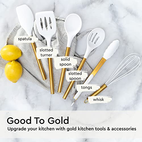 Gold Kitchen Utensils Set (White)