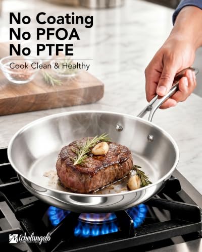 8 Inch Tri ply Stainless Steel Frying Pan with Lid