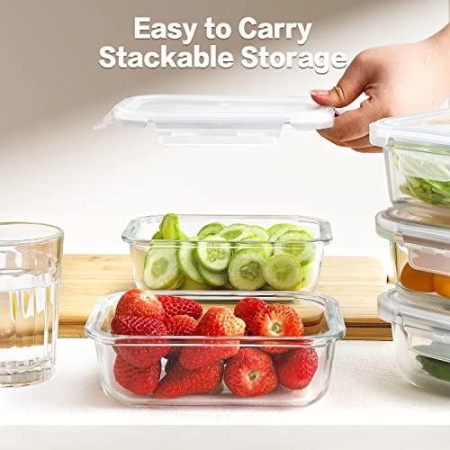 Large Glass Meal Prep Containers (Cream / 5 Pack)