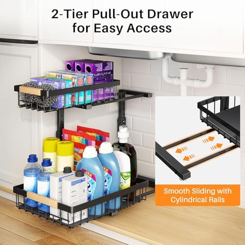 Under Sink Organizer (Small-1-Pack / Black)