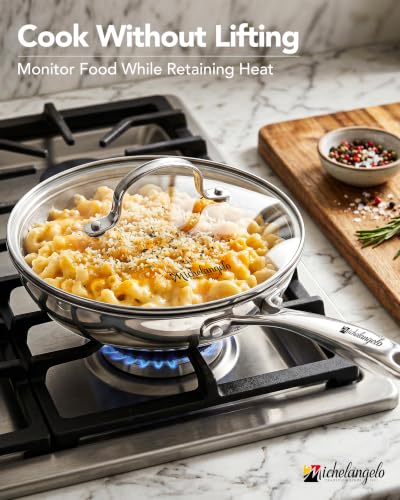 8 Inch Tri ply Stainless Steel Frying Pan with Lid