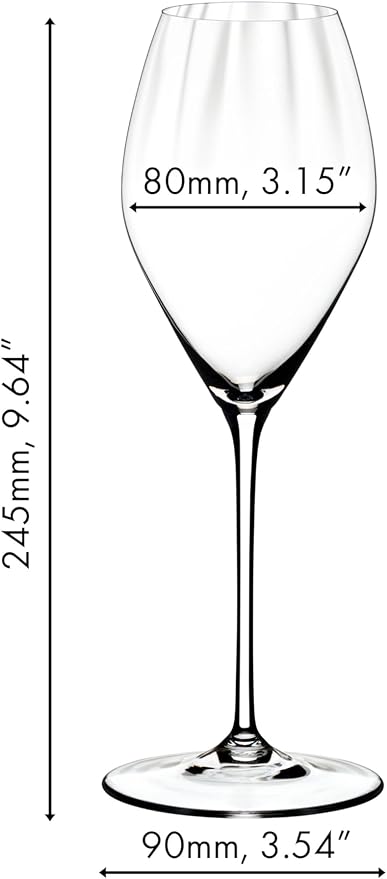 Riedel Performance Champagne Glasses, Crystal, Set of 2, Optic Impact Bowls for Sparkling Wine 6884/28