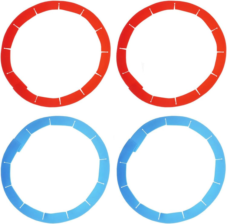 Adjustable Pie Crust Shields, Silicone Baking Protectors, Cover Ring Tools Fits 8-11.4 Inch Pies, Baking Pie Pizza Crust Shield Protector Cover for Edges (Red 2 + Blue 2)