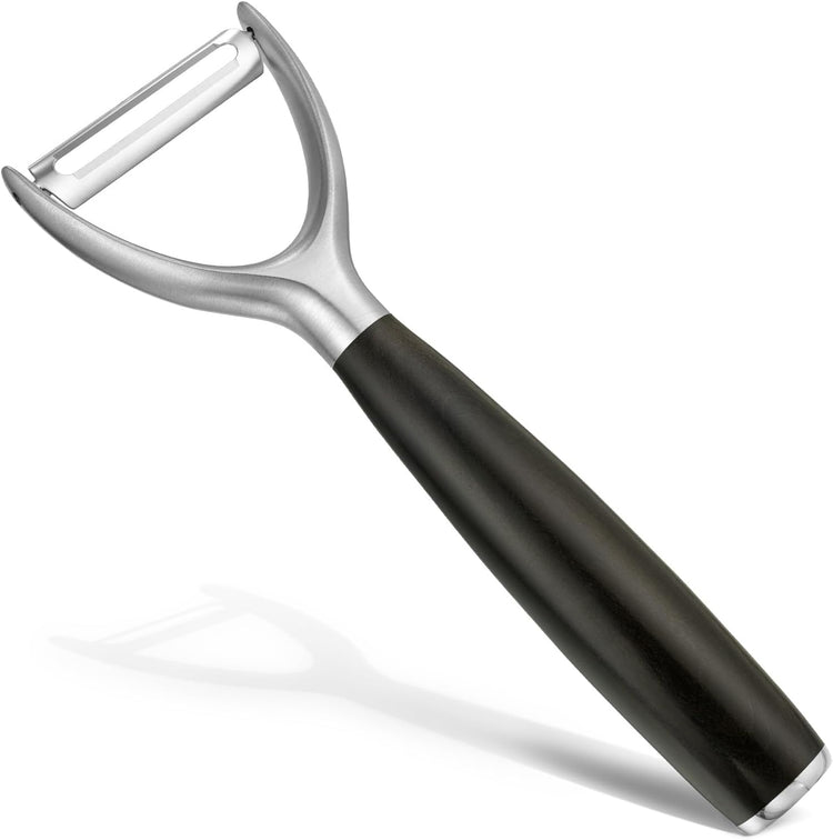 Premium Y Type 304 Stainless Steel Multifunctional Kitchen Peeler Real Wood Handle Ultra Sharp Blade Vegetable Potato Apple(Agarwood)