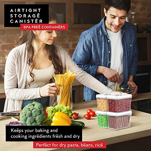 Airtight Food Storage Containers with White Lids 2L (04 - 2 Liters (Set of 4))