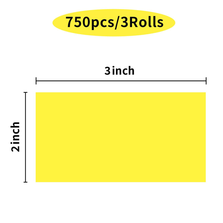 Colored Labels Stickers 3 x 2 Inch