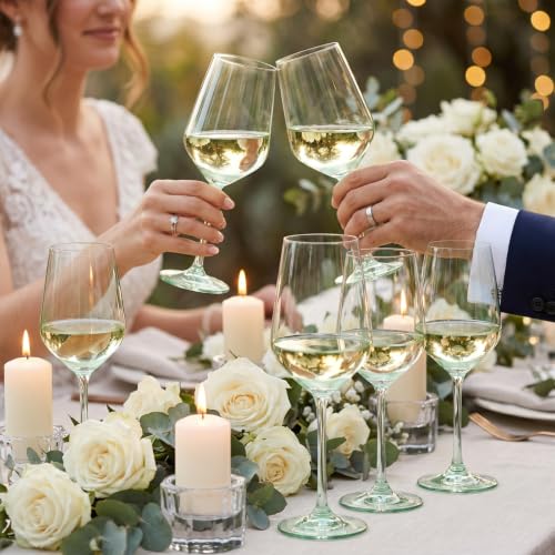 Green Colored Wine Glass Set (6 Count)