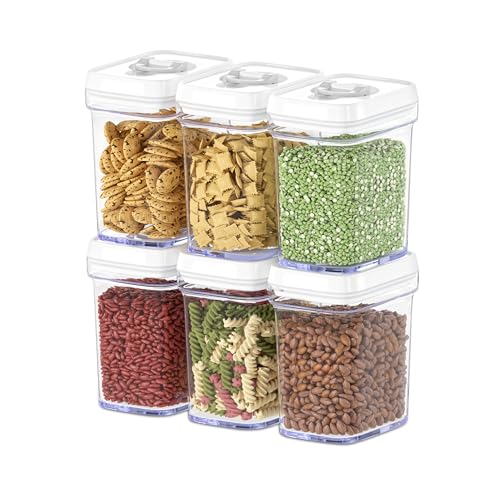 Airtight Food Storage Containers for Pantry With White Lids 1L (01 - 1 Liter (Set of 6))