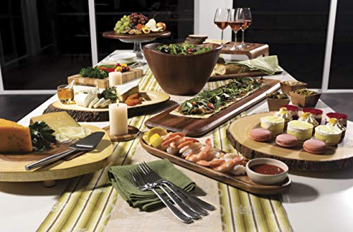 Acacia Wood Wave Serving Bowl for Fruits or Salads (12 inches (D) x 7 inches (H))