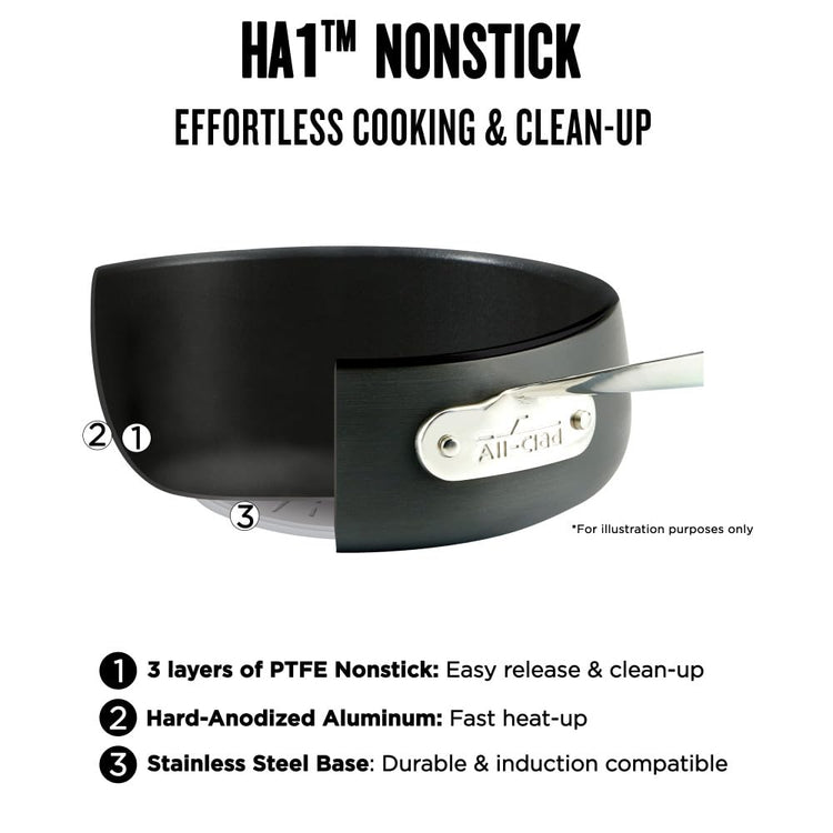 HA1 Hard Anodized Nonstick Roaster and Nonstick Rack 13x16 Inch Oven Broiler Safe 500F Roaster Pan