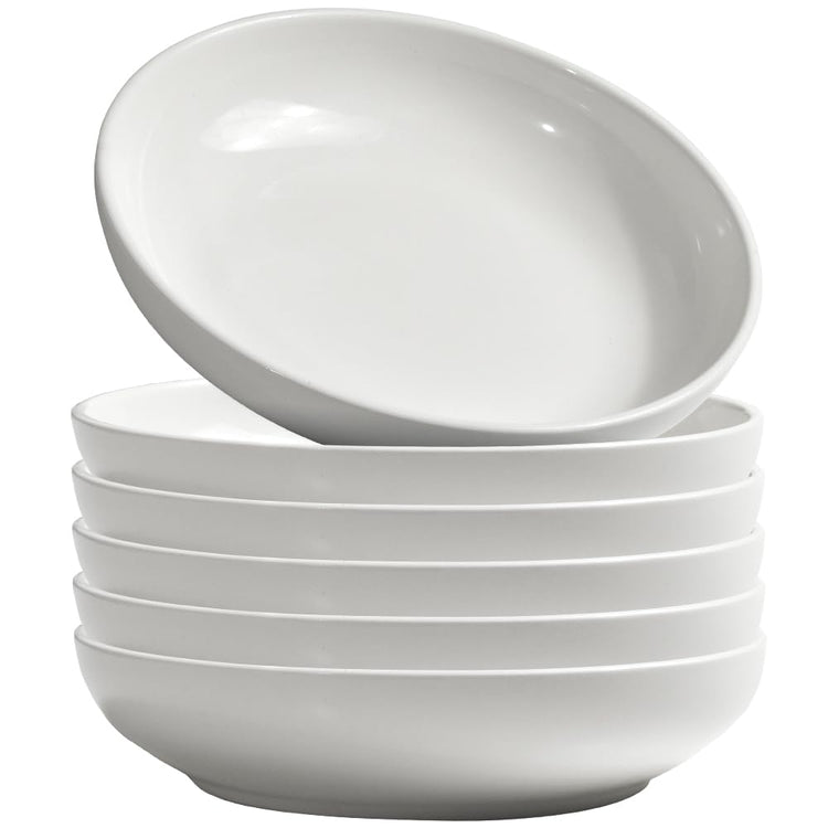 Pasta Bowls 30 Ounces Porcelain Serving Bowls for Salad (6 Count)